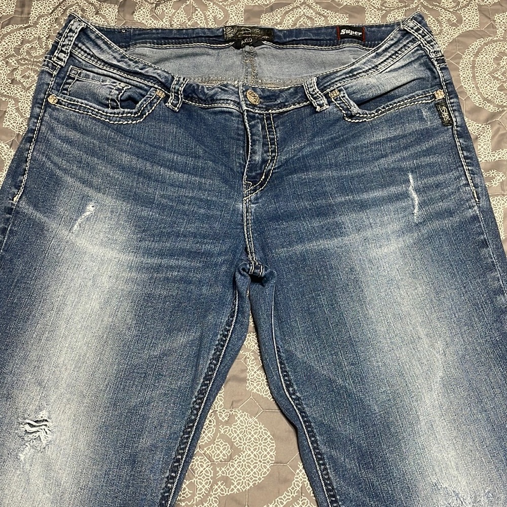 Silver Aiko cropped jeans